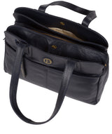 'Beacon' Navy Leather Handbag