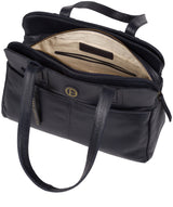 'Beacon' Navy Leather Handbag