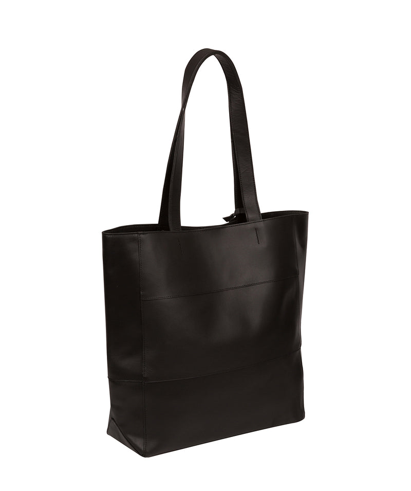 'Ashurst' Jet Black Vegetable-Tanned Leather Tote Bag