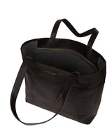 'Arundel' Jet Black Vegetable-Tanned Leather Extra-Large Shopper Bag