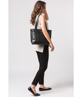 'Portslade' Jet Black Vegetable-Tanned Leather Tote Bag