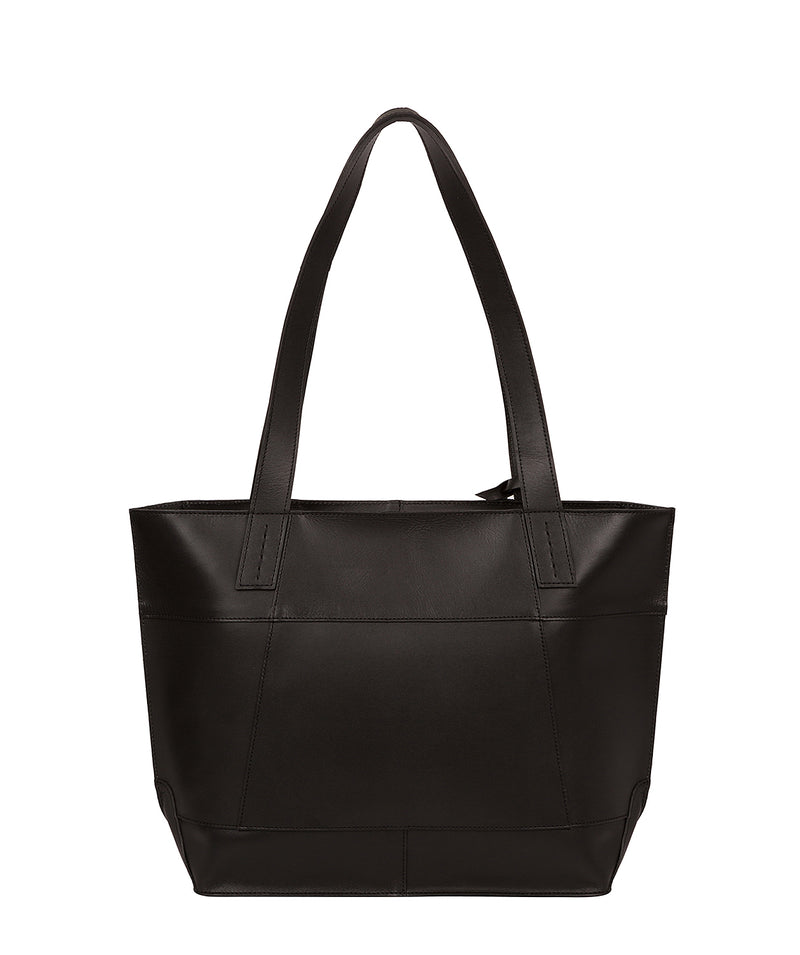 'Portslade' Jet Black Vegetable-Tanned Leather Tote Bag