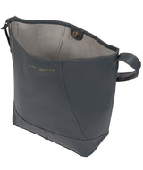'Tunbridge' Smoky Blue Vegetable-Tanned Leather Shoulder Bag
