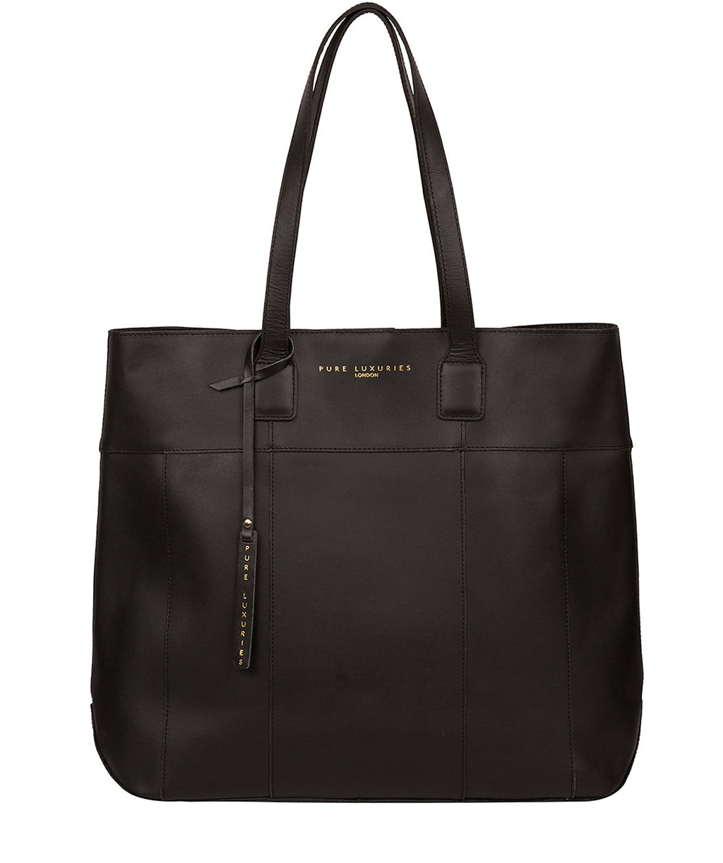 Black Leather Tote Bag 'Pembury' by Pure Luxuries – Pure Luxuries London