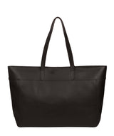 'Milton' Jet Black Vegetable-Tanned Leather Extra-Large Tote Bag