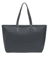 'Milton' Smoky Blue Vegetable-Tanned Leather Tote Bag