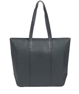 'Amberley' Smoky Blue Vegetable-Tanned Leather Tote Bag