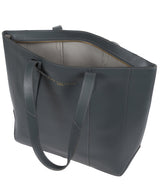'Amberley' Smoky Blue Vegetable-Tanned Leather Tote Bag
