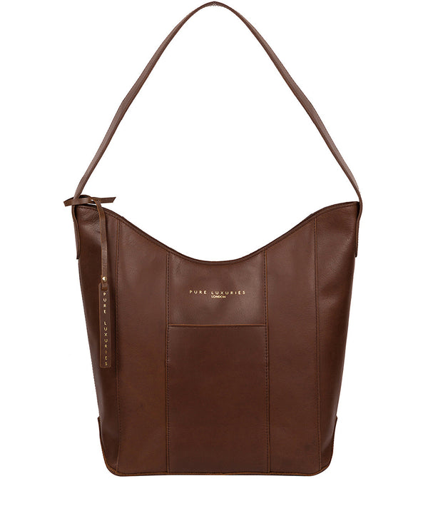 'Winchester' Ombré Chestnut Vegetable-Tanned Leather Shoulder Bag