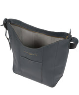 'Winchester' Smoky Blue Vegetable-Tanned Leather Shoulder Bag
