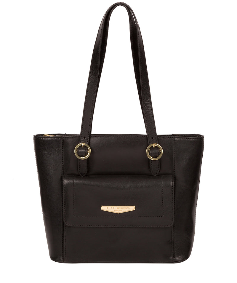 'Penelope' Black Vegetable Tanned-Leather Handbag