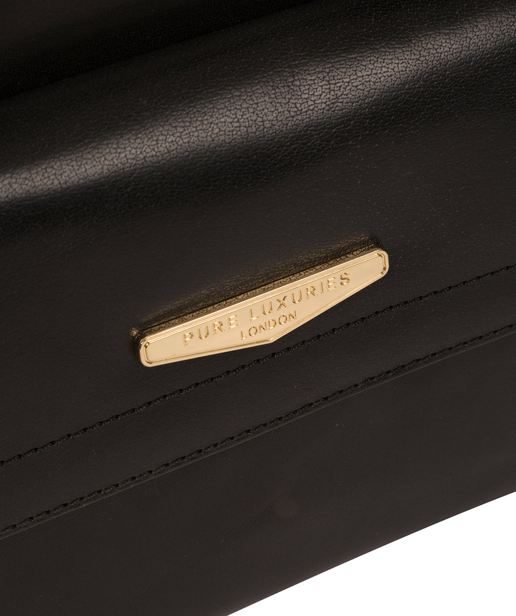 Black Leather Handbag 'Penelope' by Pure Luxuries – Pure Luxuries London