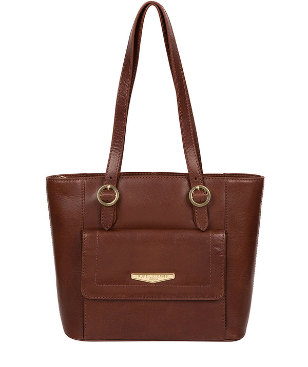 'Penelope' Italian Tan Vegetable-Tanned Leather Handbag