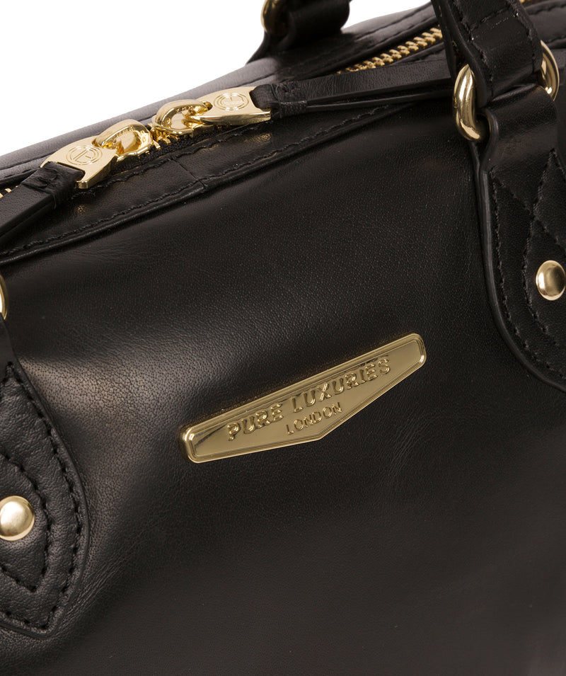'Verity' Black Vegetable-Tanned Leather Handbag