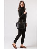 'Marisa' Black Vegetable-Tanned Leather Tote Bag