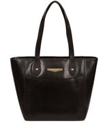 'Marisa' Black Vegetable-Tanned Leather Tote Bag