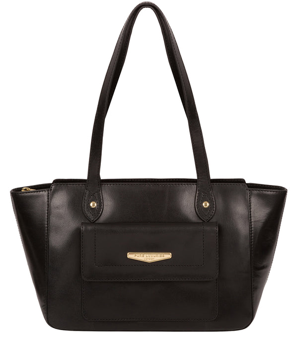 'Marian' Black Vegetable-Tanned Leather Handbag