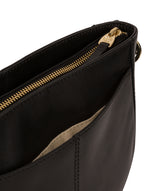 'Kaye' Black Vegetable-Tanned Leather Shoulder Bag
