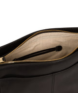 'Kaye' Black Vegetable-Tanned Leather Shoulder Bag