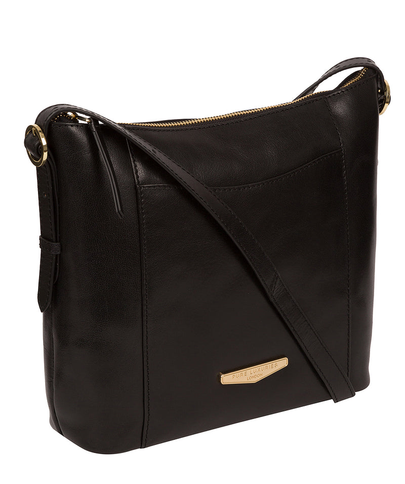 'Dee' Black Leather Shoulder Bag