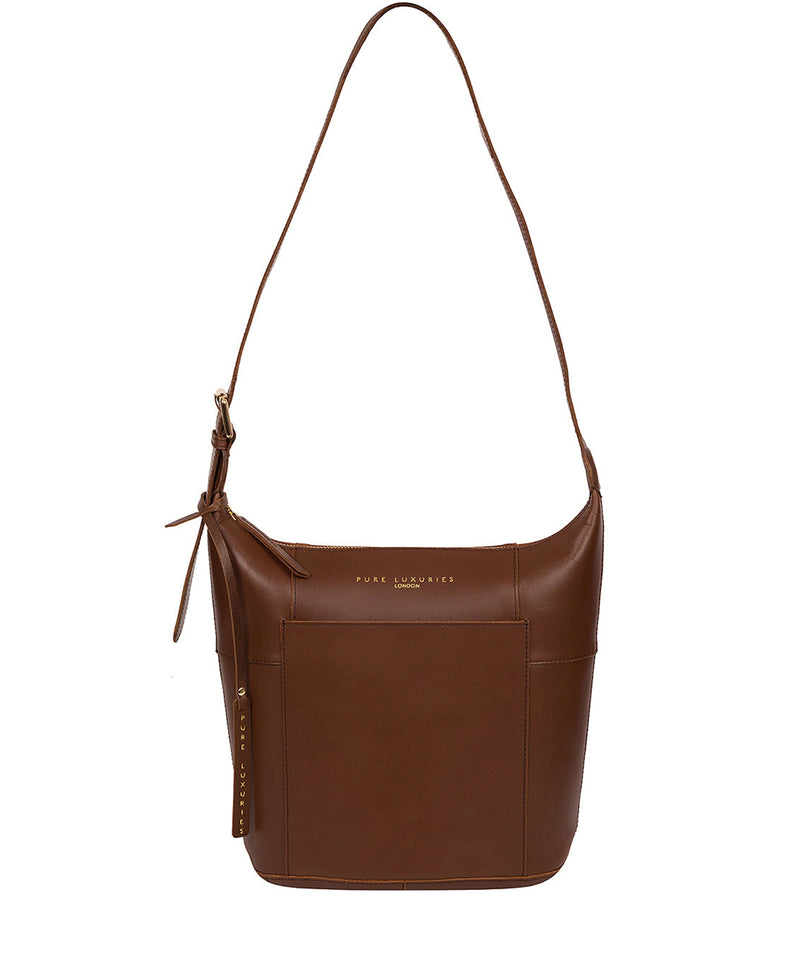 'Chichester' Ombré Chestnut Vegetable-Tanned Leather Shoulder Bag