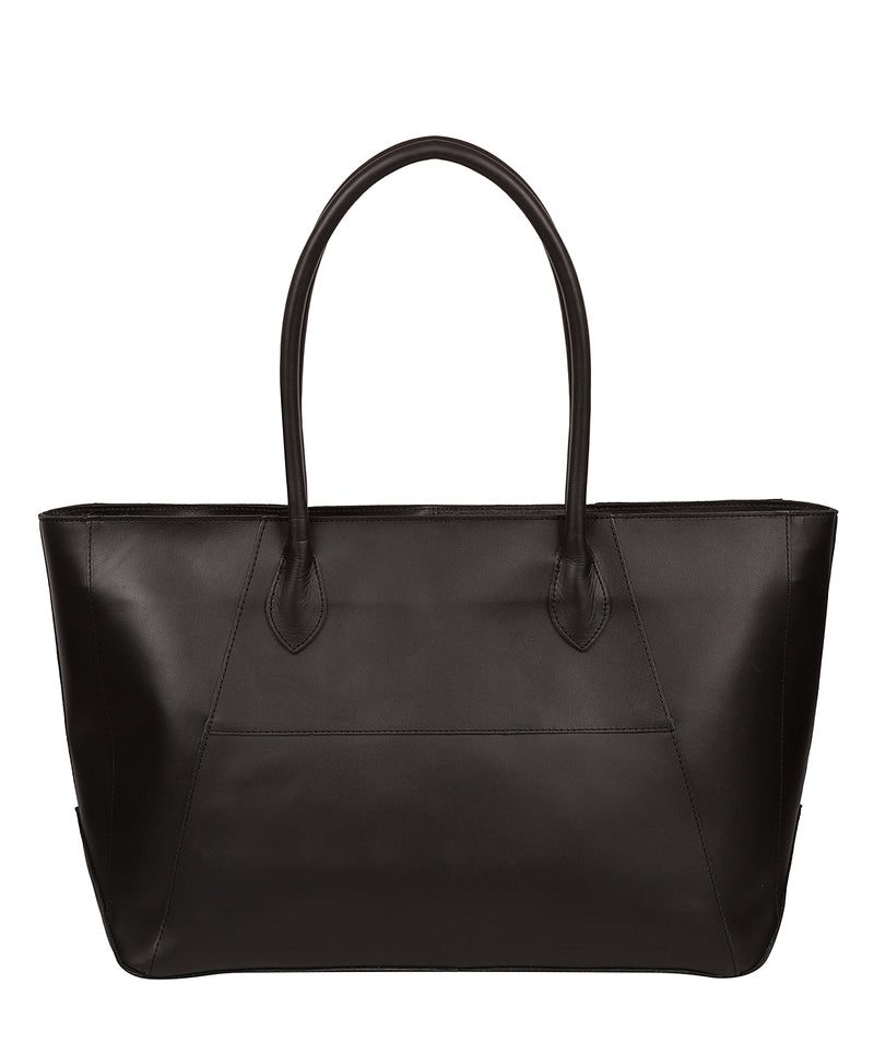 'Storrington' Jet Black Vegetable-Tanned Leather Tote Bag