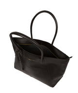 'Storrington' Jet Black Vegetable-Tanned Leather Tote Bag