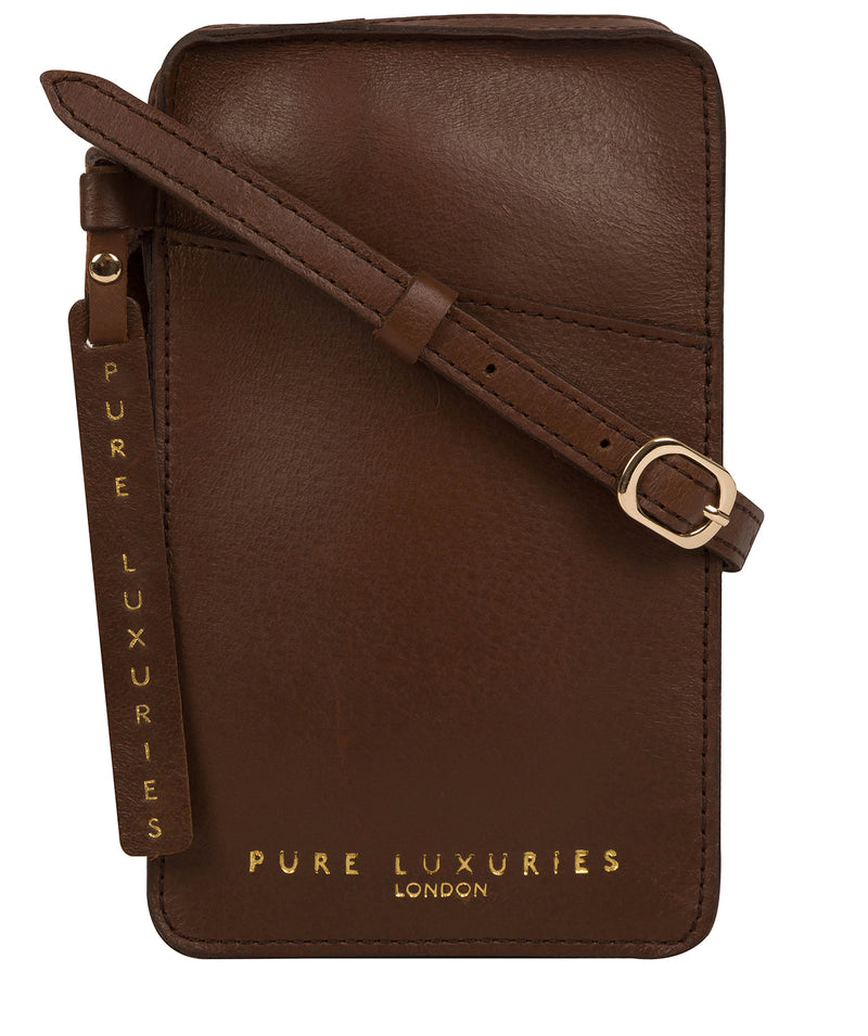 'Cambourne' Ombré Chestnut Vegetable-Tanned Leather Phone Bag