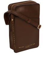 'Cambourne' Ombré Chestnut Vegetable-Tanned Leather Phone Bag