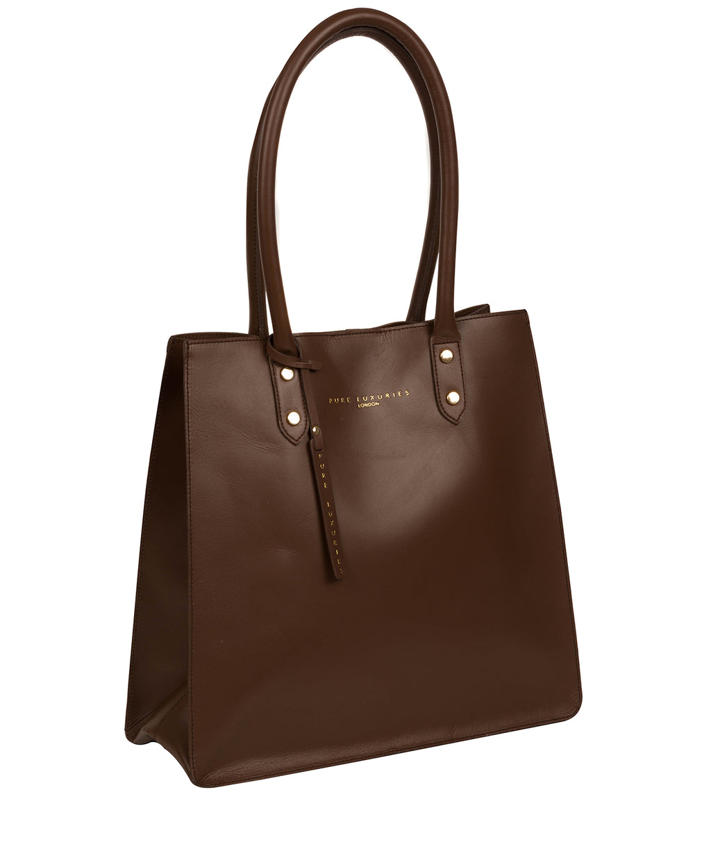 Chestnut Leather Tote Bag 'Henley' by Pure Luxuries – Pure Luxuries London