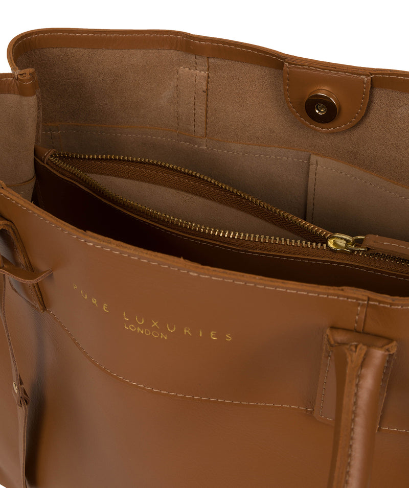 'Amesbury' Saddle Tan Vegetable-Tanned Unlined Leather Handbag