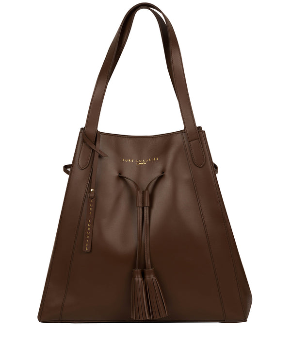 'Bembridge' Ombré Chestnut Vegetable-Tanned Leather Extra-Large Shoulder Bag