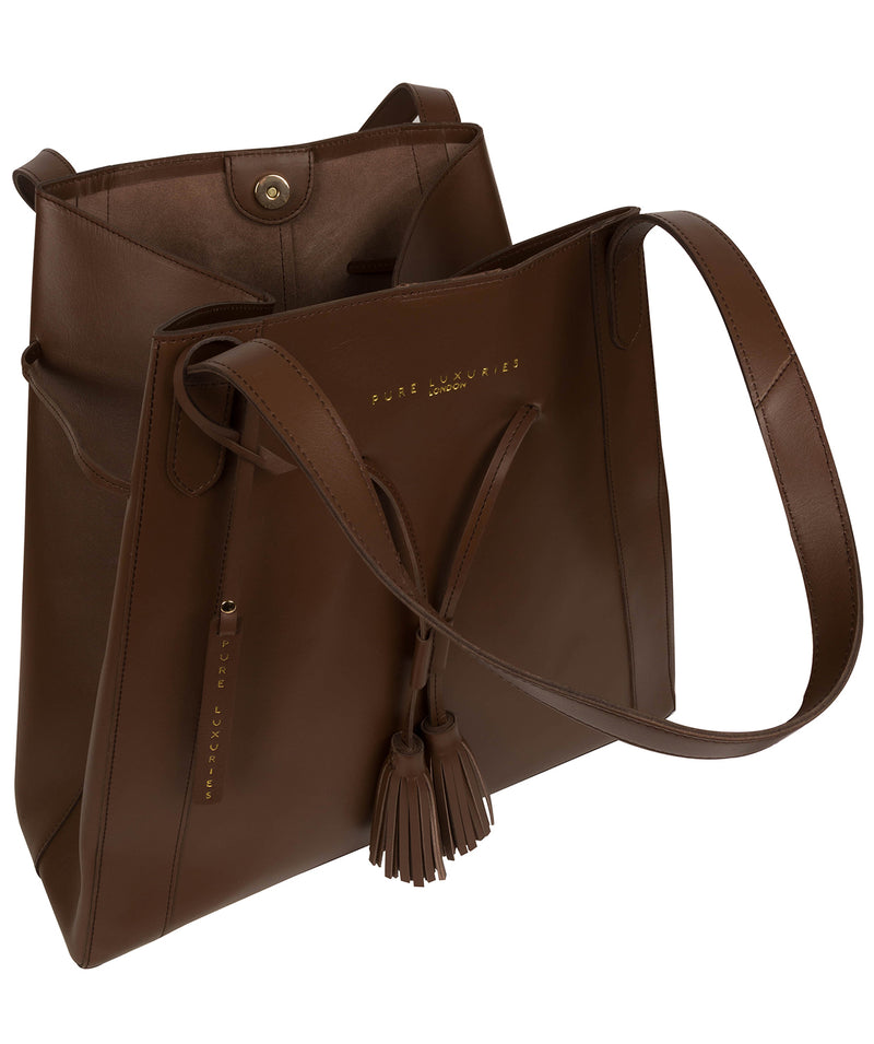 'Bembridge' Ombré Chestnut Vegetable-Tanned Leather Extra-Large Shoulder Bag