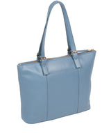 'Aster' Dusky Blue Leather Tote Bag