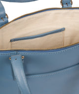 'Aster' Dusky Blue Leather Tote Bag