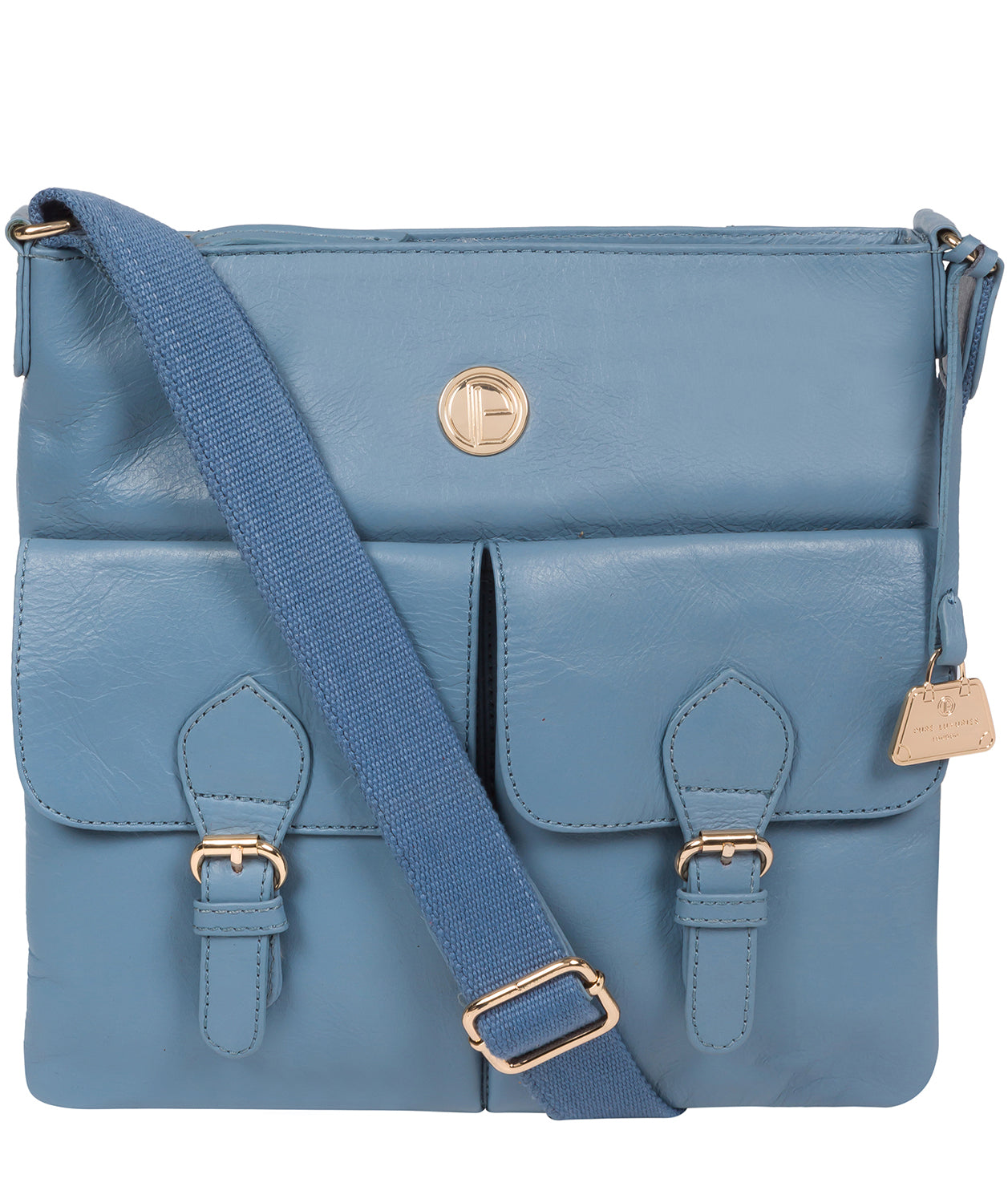 Blue Leather Crossbody Bag 'Azalea' by Pure Luxuries – Pure Luxuries London