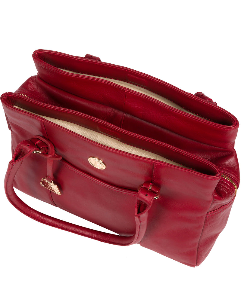 'Fleur' Cherry Leather Handbag