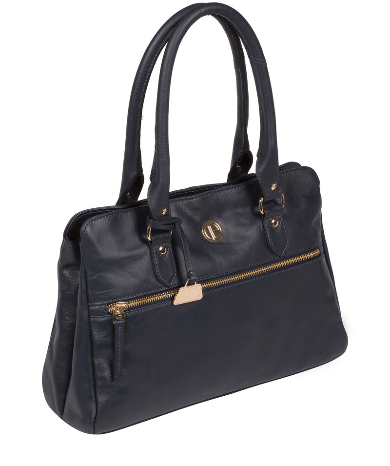 'Poppy' Navy Leather Handbag