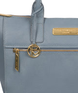 'Faye' Blue Cloud Leather Tote Bag