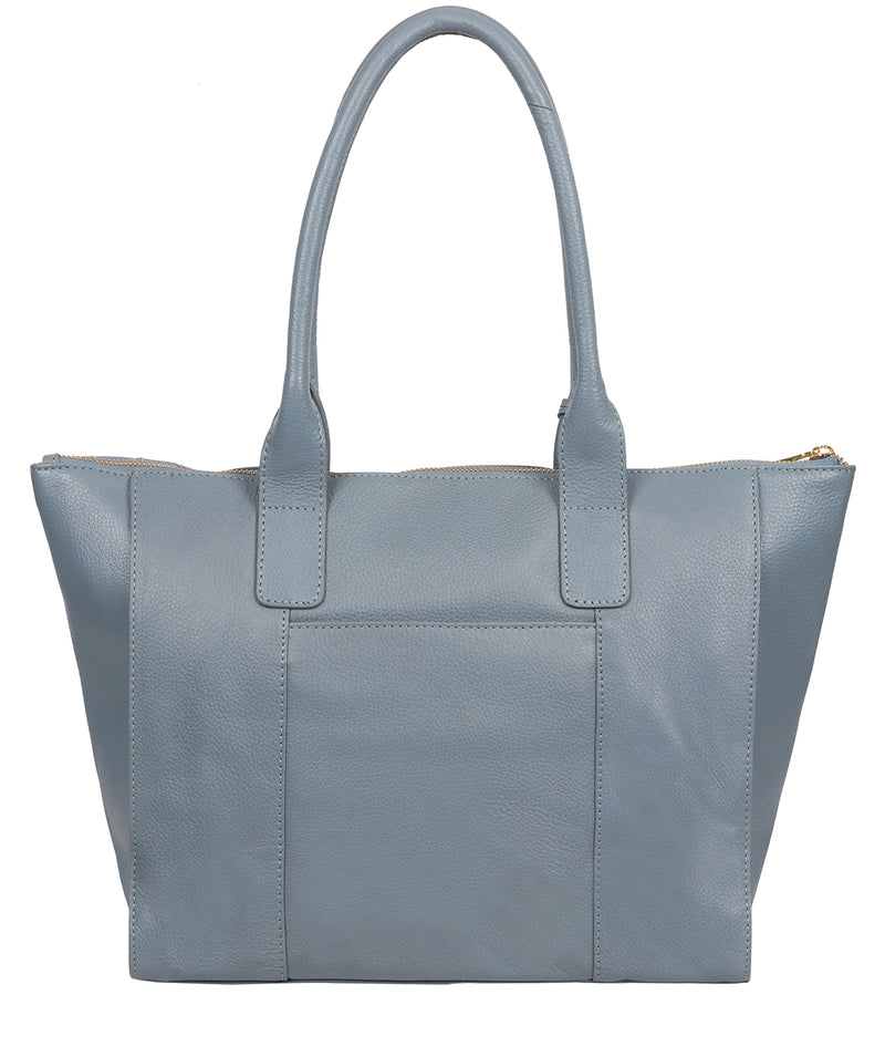 'Faye' Blue Cloud Leather Tote Bag