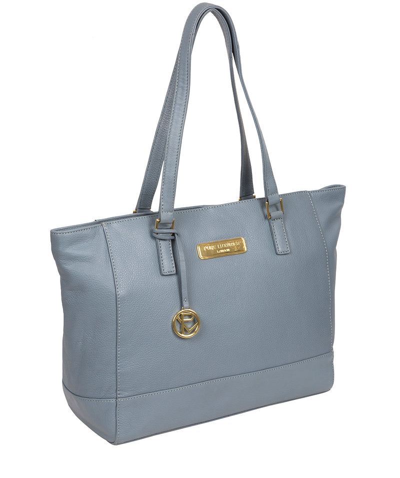 'Sophie' Blue Cloud Leather Tote Bag