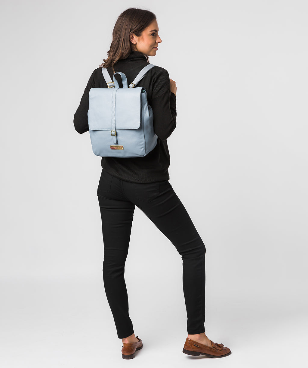 Blue Leather Backpack 'Daisy' by Pure Luxuries Pure Luxuries London