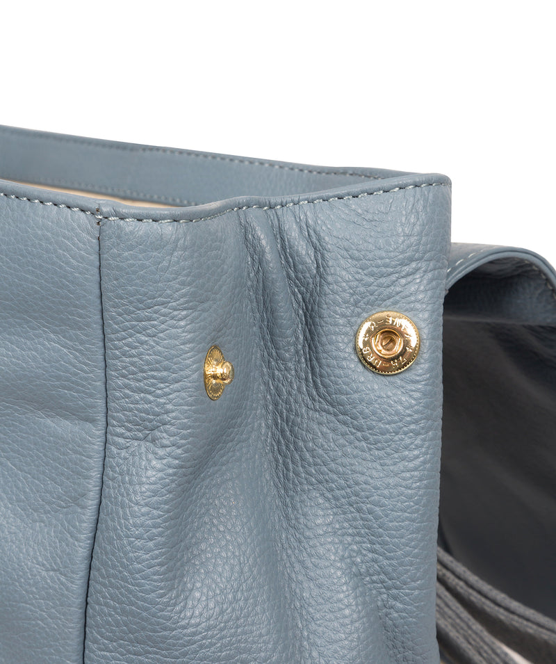 Blue Leather Backpack 'Daisy' by Pure Luxuries Pure Luxuries London