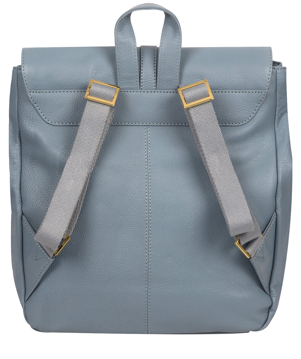 Blue Leather Backpack 'Daisy' by Pure Luxuries Pure Luxuries London