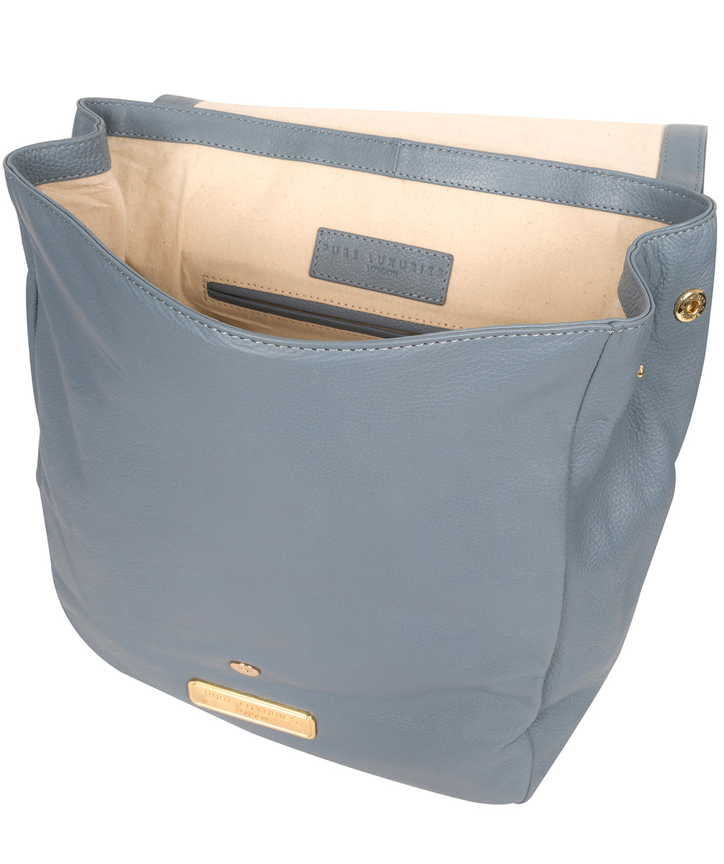 Blue Leather Backpack 'Daisy' by Pure Luxuries Pure Luxuries London