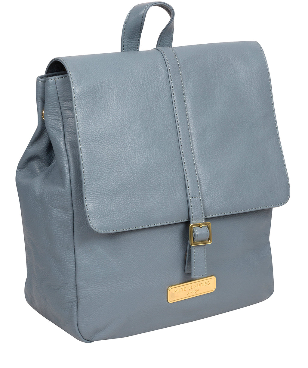Blue Leather Backpack 'Daisy' by Pure Luxuries Pure Luxuries London