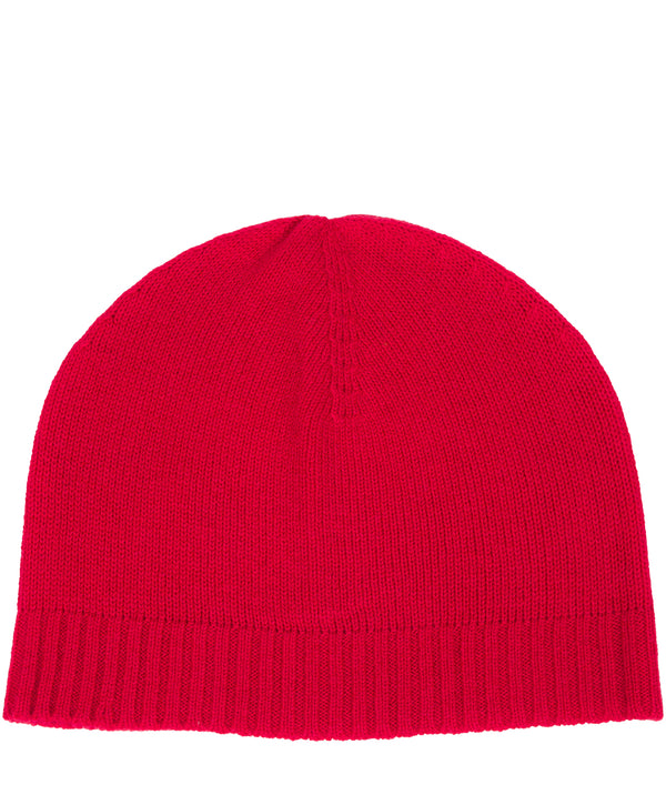 'Bowness' Chilli Red Cashmere & Merino Wool Beanie Hat