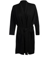 'Hallbeck' Black Small Merino Wool and Cashmere Dressing Gown