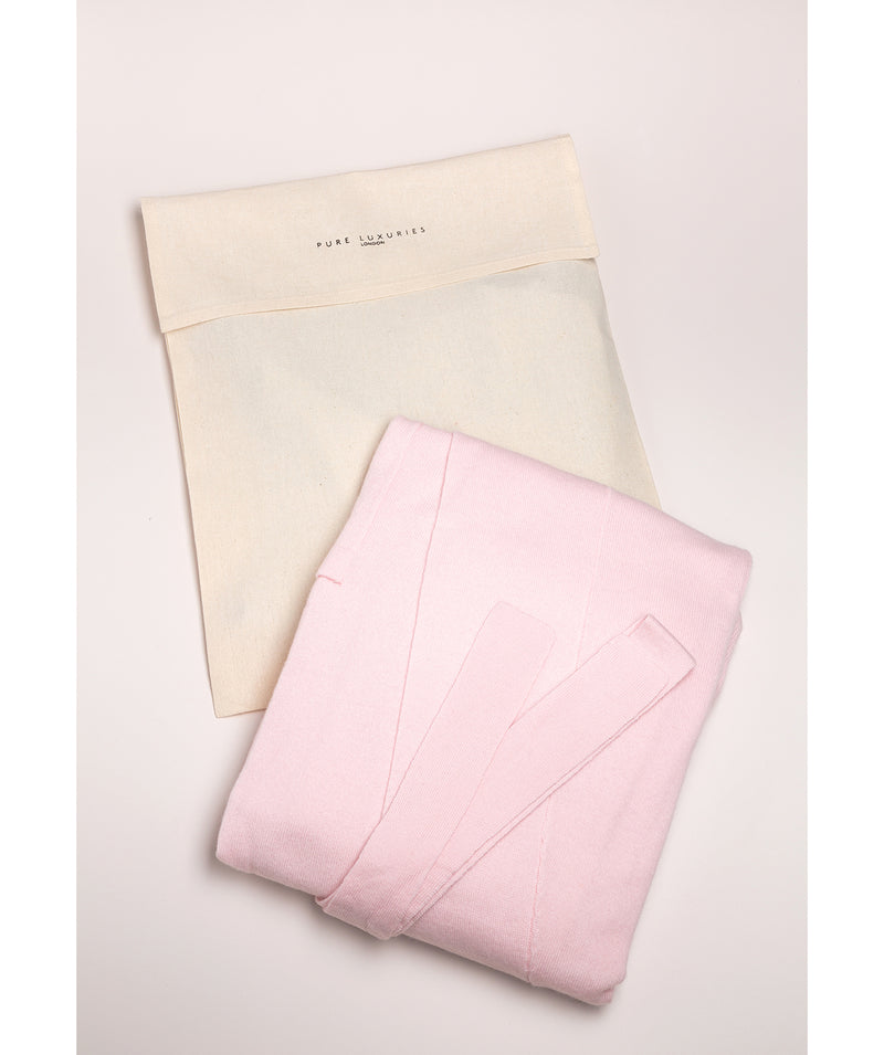 'Alston' Blush Pink Medium Merino Wool and Cashmere Dressing Gown