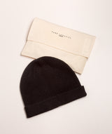 'Grizedale' Black Cashmere & Merino Wool Beanie Hat